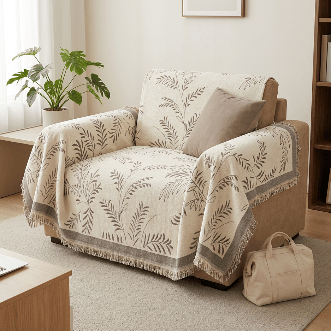 Elegant Reversible Anti Slip Chenille Fabric Sofa Cover