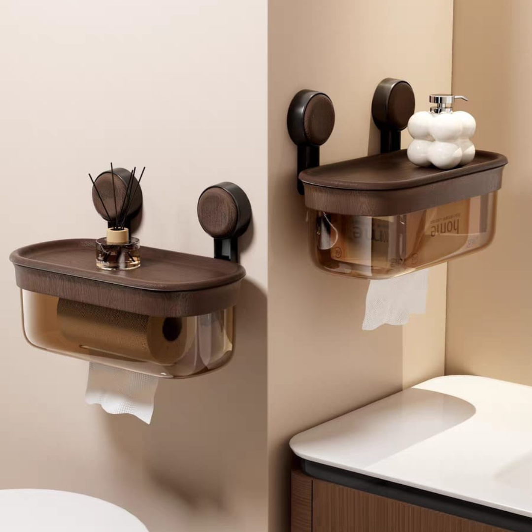 Wall Mounted Dual Strong Suction Support Waterproof Bathroom Storage Box