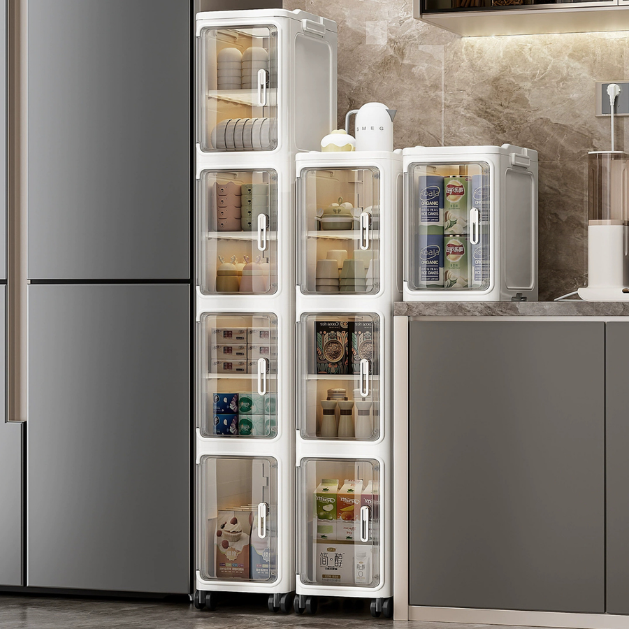 Multiple One Wheel Storage Multipurpose Flexible Storage with Wheels and Removable Dividers