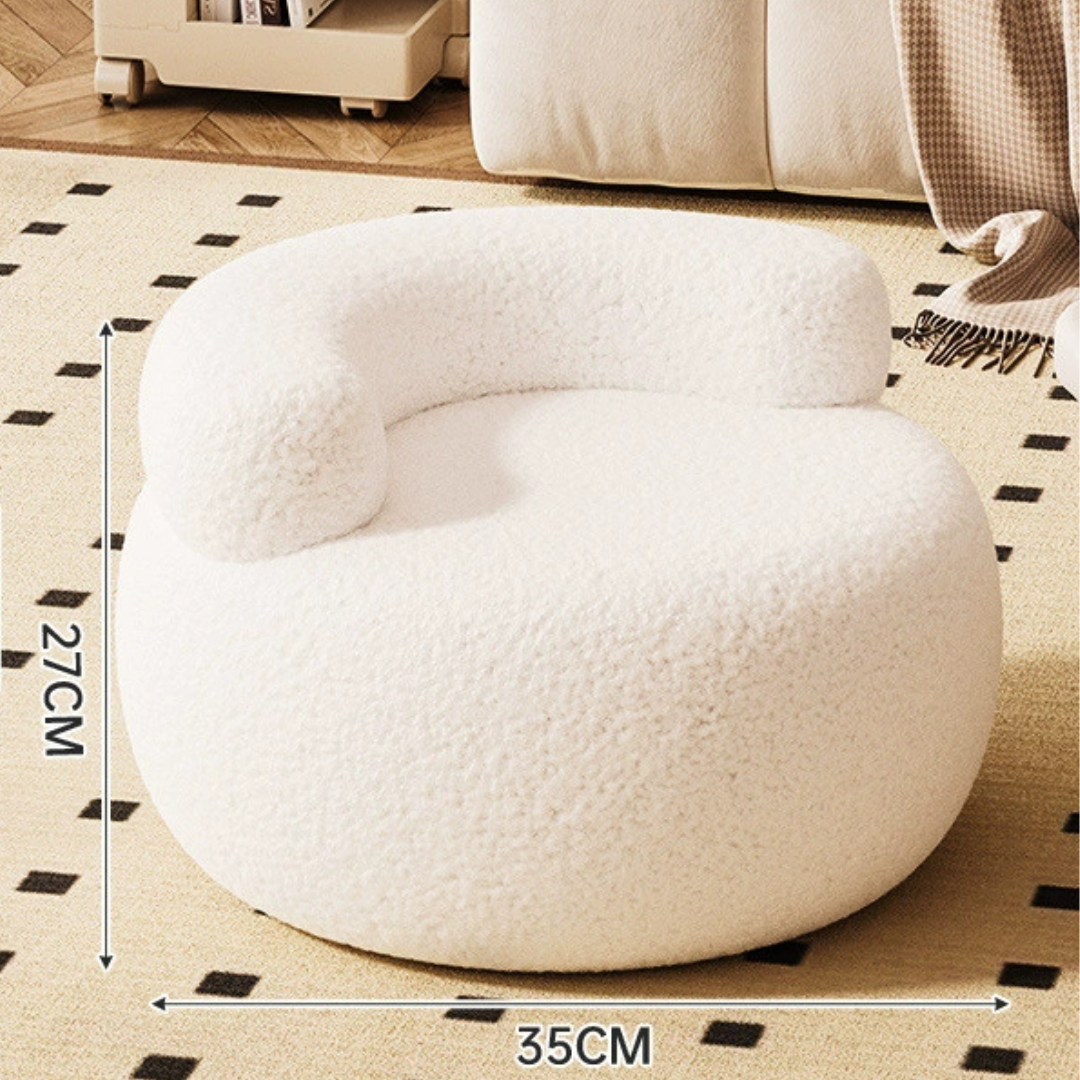 HOMERO Wooden Plush Multipurpose Compact Footstool Sofa