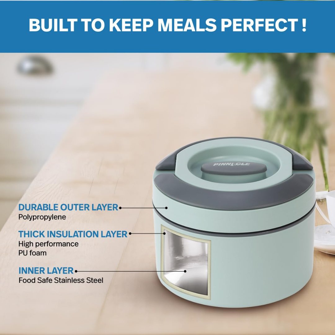 HOMERO Eco-Friendly Dual Compartment Stainless Steel Insulated Lunch Box - 600ML