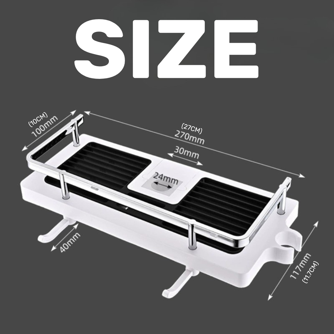 Adjustable Bathroom Storage Shelf Organizer with Drain Design