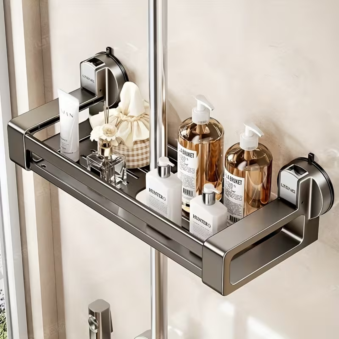 Multipurpose Bathroom Organizer Shelf with Strong Suction Cup