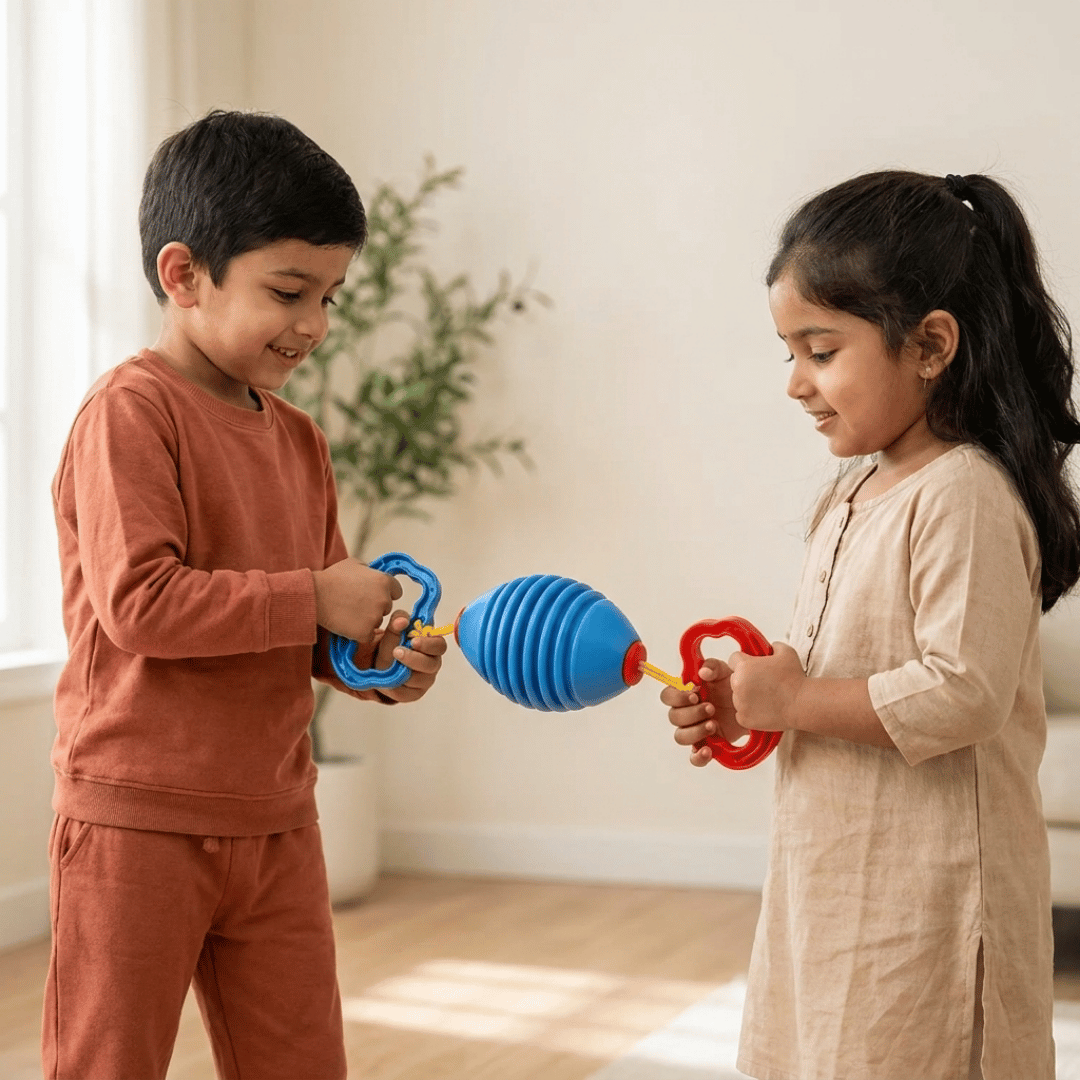 Colorful Children Training Pull Up Shuttle Ball Toy