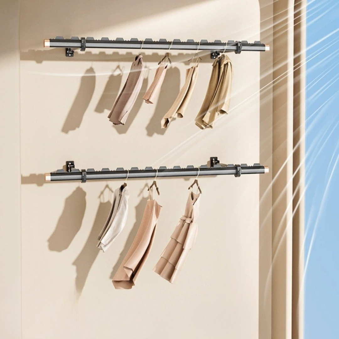 HOMERO Wall Mounted Space Saving Foldable Adjustable Drying Rack