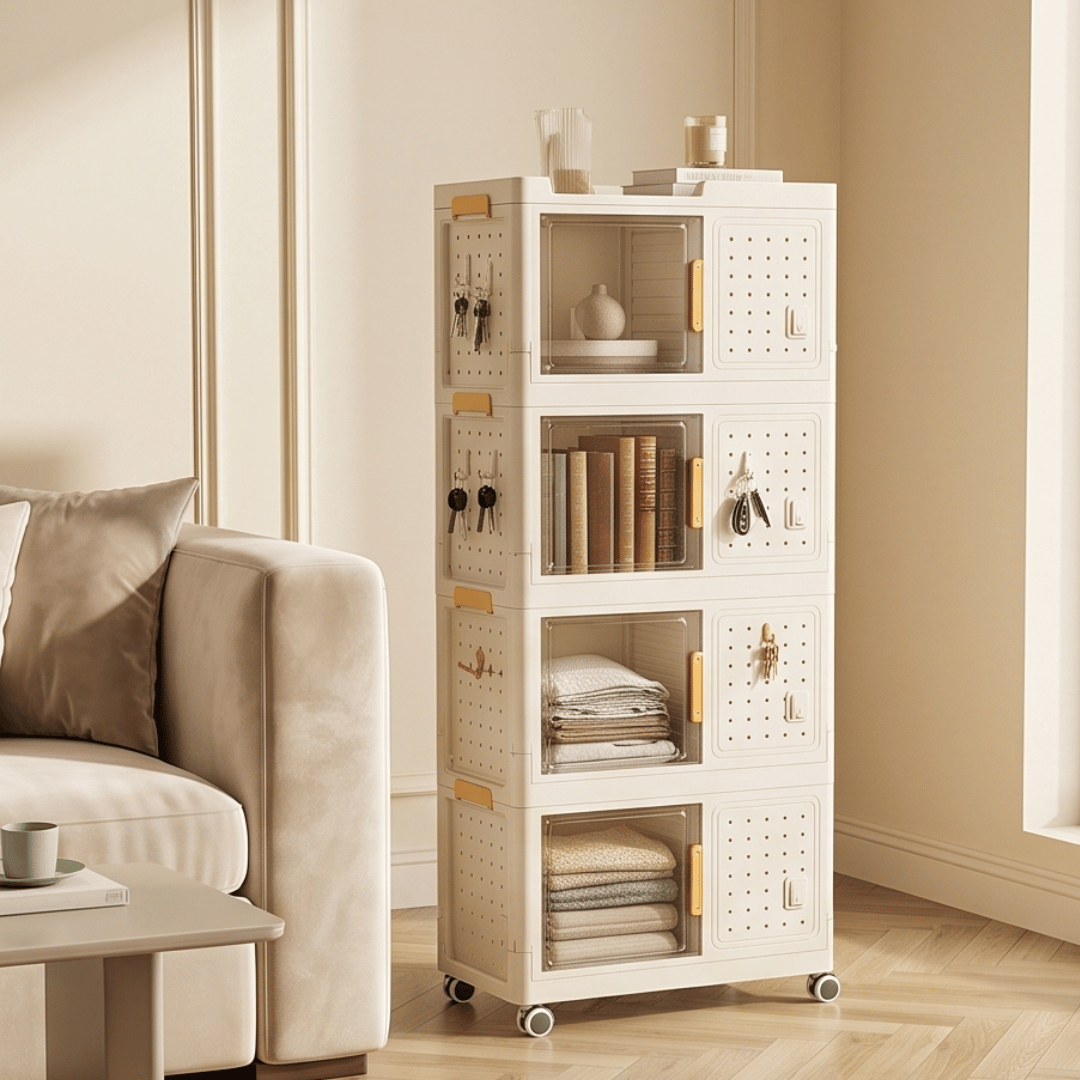 Multi-Tier Rolling Storage Bookcase With Wheels