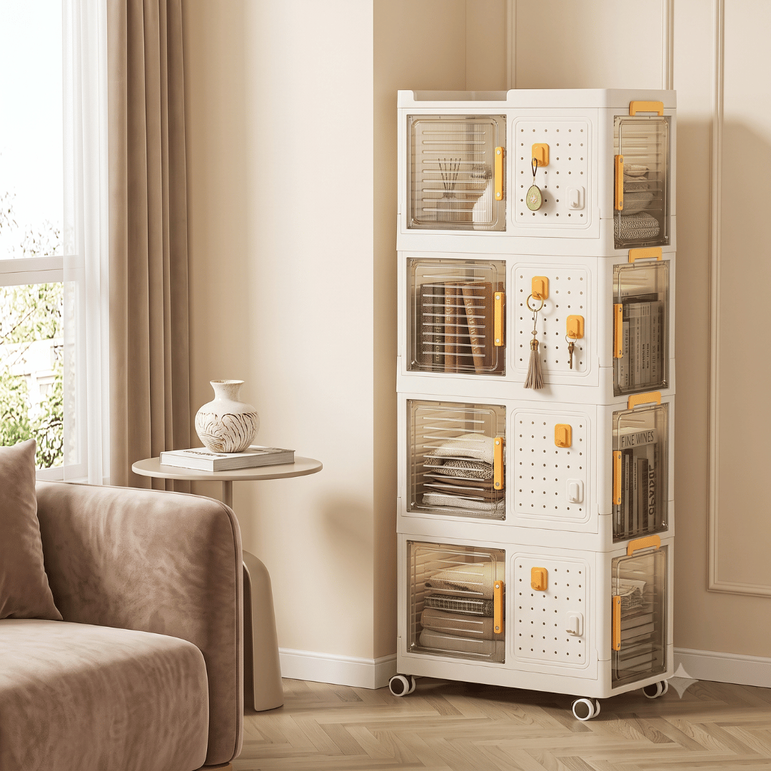 Multi-Tier Rolling Storage Bookcase With Wheels
