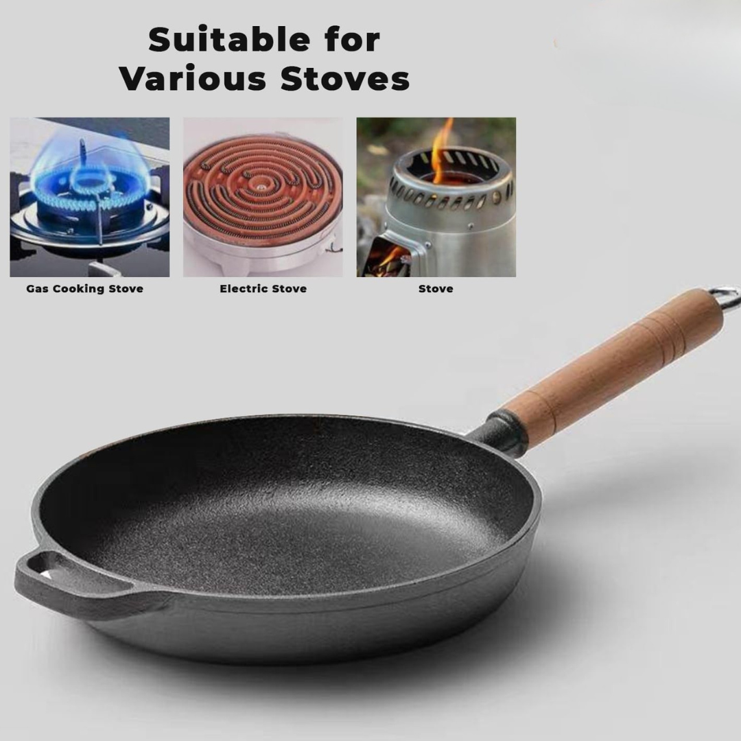 Homero Premium Non-Stick Cast Iron Fry Pan with Glass Lid 22cm  Design