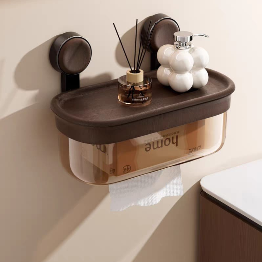 Wall Mounted Dual Strong Suction Support Waterproof Bathroom Storage Box