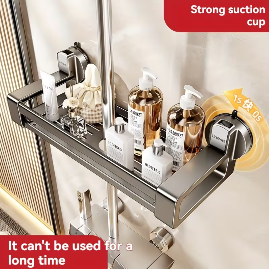 Multipurpose Bathroom Organizer Shelf with Strong Suction Cup