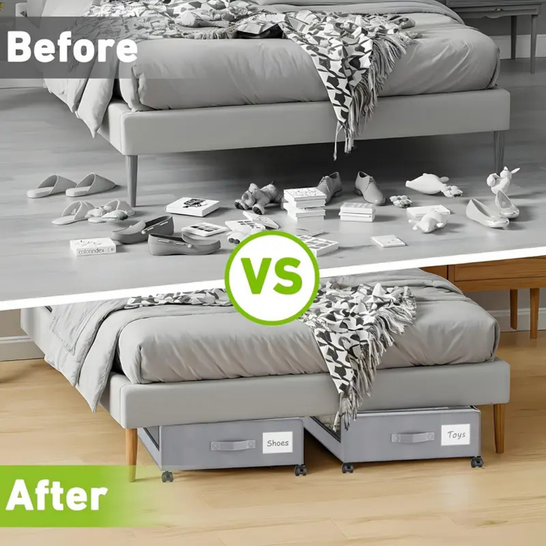 HOMERO Under Bed Rolling Drawer Large Capacity Storage Box