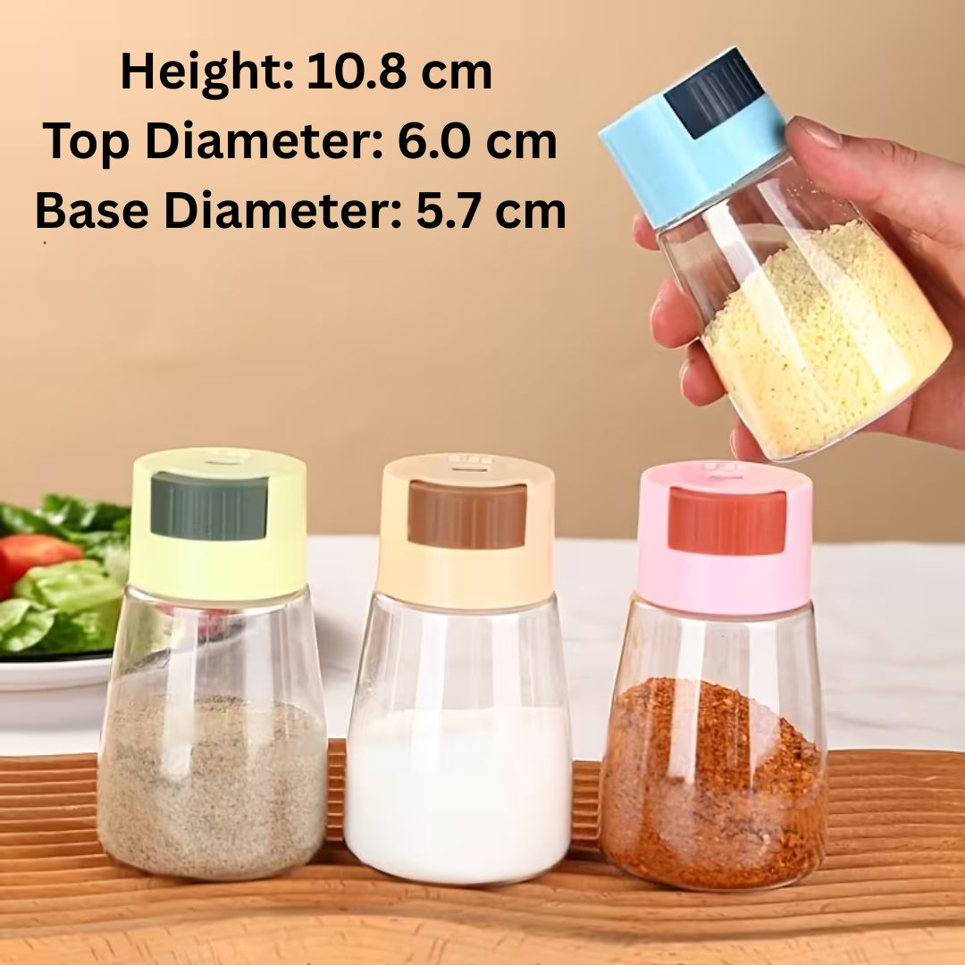 Multi-Purpose Transparent Spice Storage Bottle with Press Lid