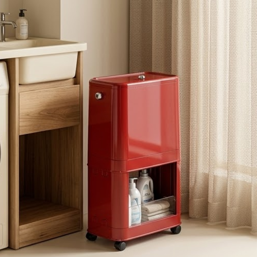 Multifunctional 2 Layer Portable Kitchen Waste Bin with Odour Control and Smooth Mobility