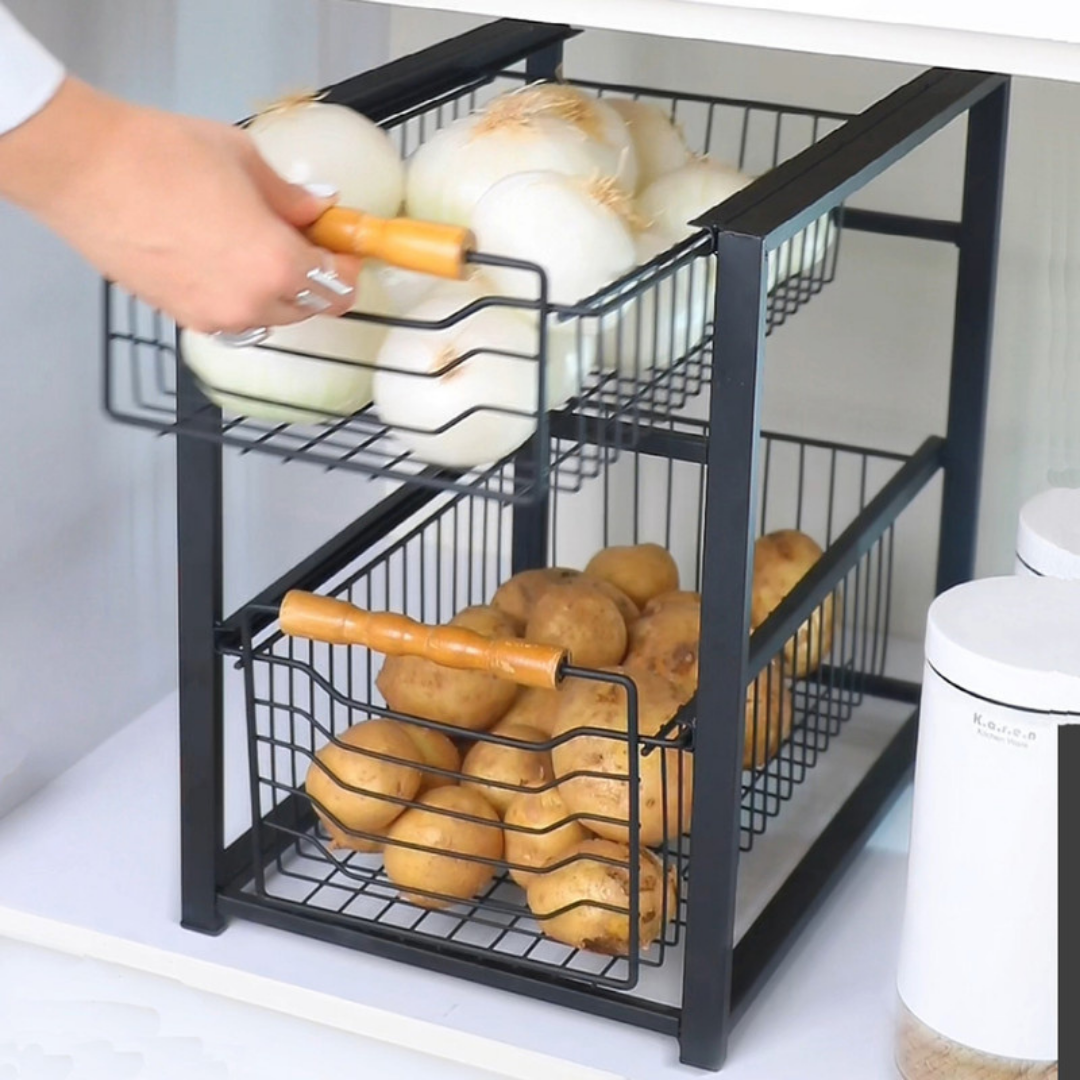 HOMERO Multi-Purpose Two Layer Sliding Storage Organizer