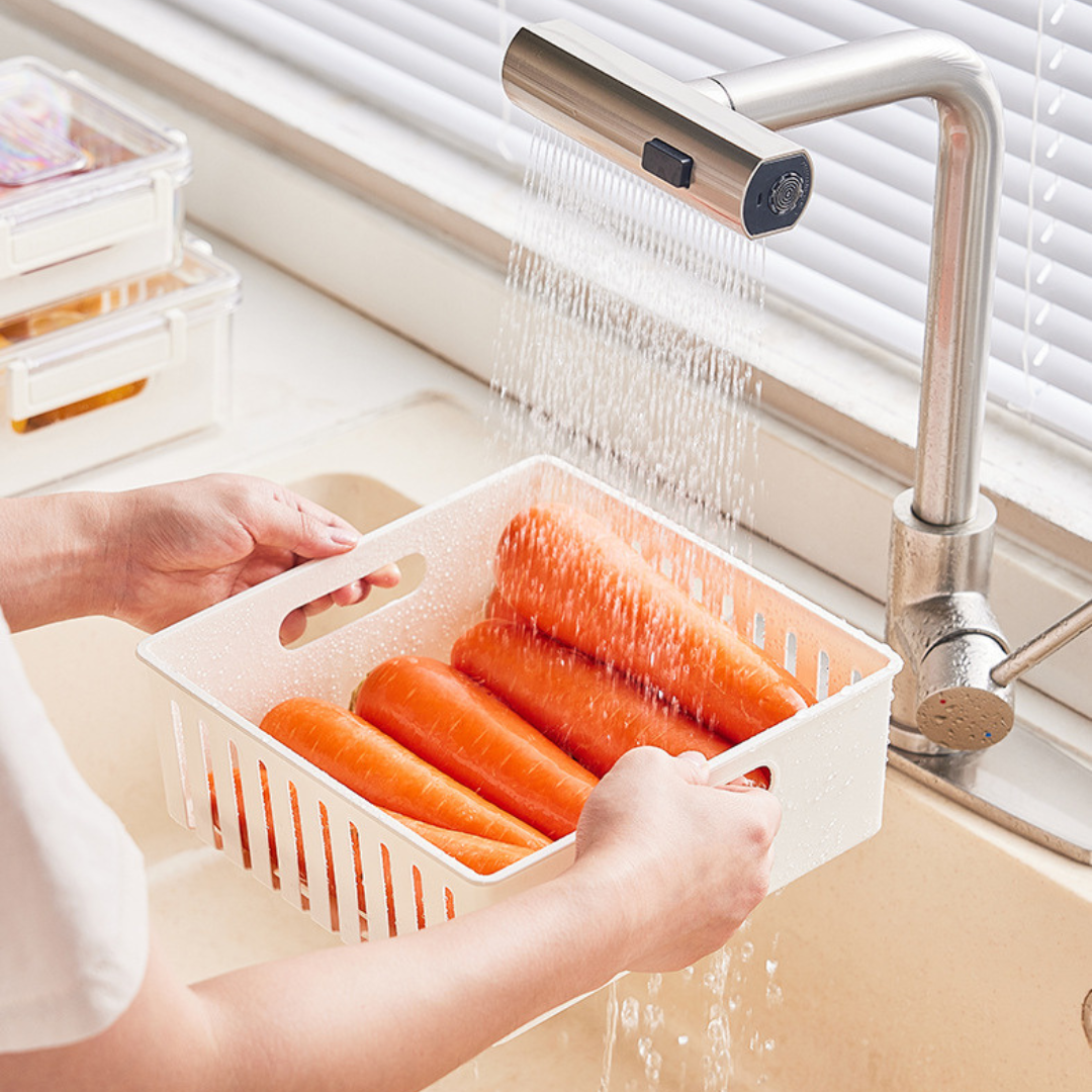Multi Purpose Fresh Keeping Storage Container with Drain Basket (Set of 3)