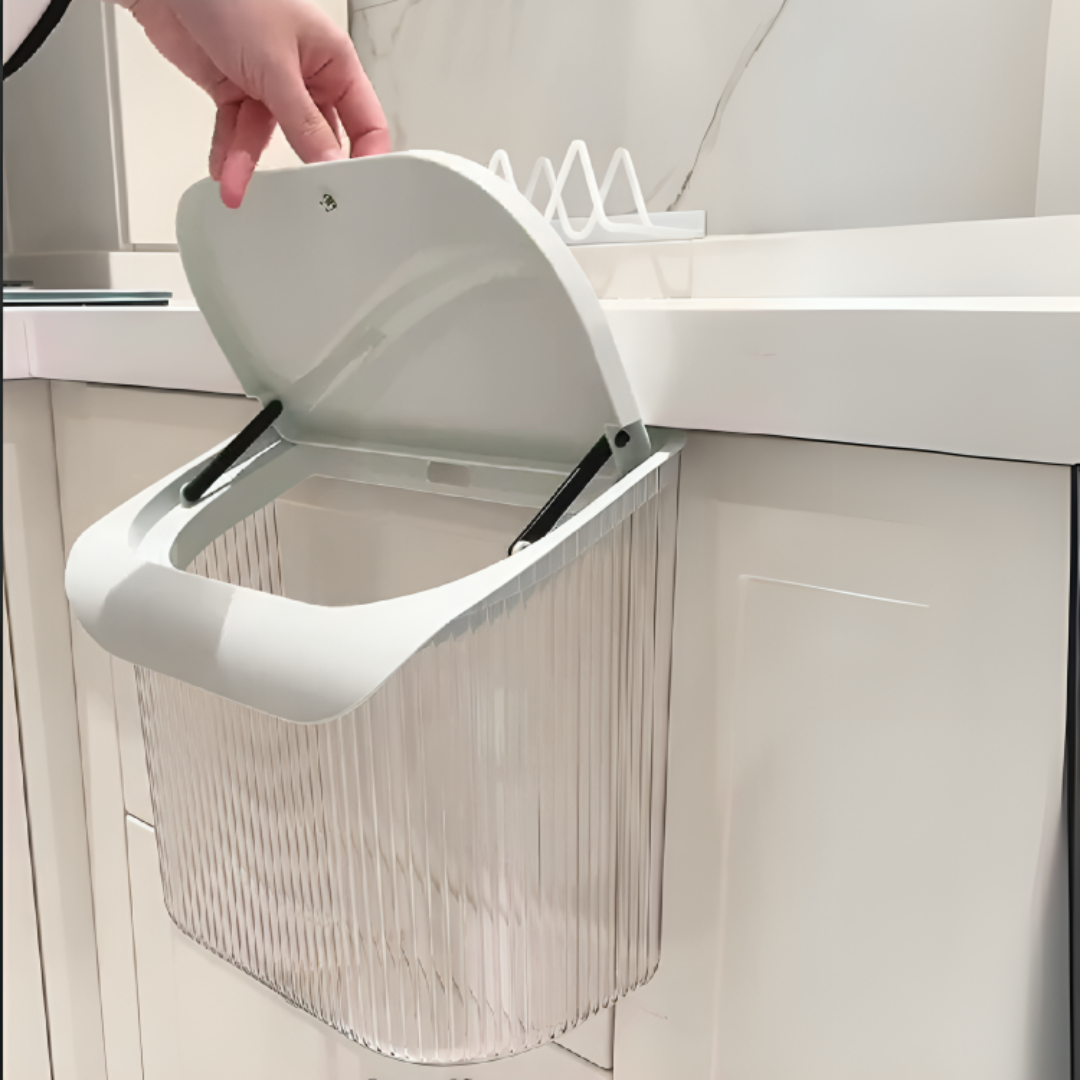 Elegant Multi-Purpose Trash Can with Dual-Opening Lid