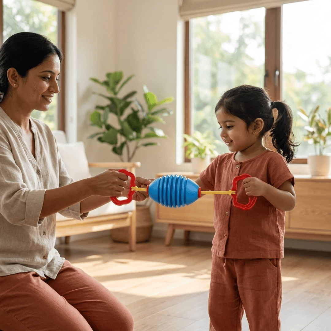 Colorful Children Training Pull Up Shuttle Ball Toy