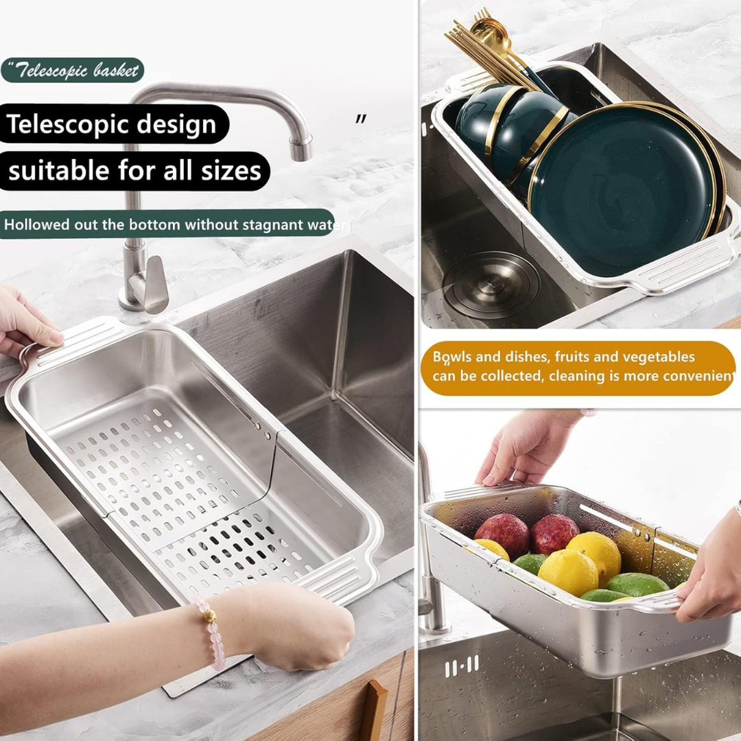 HOMERO Stainless Steel Expandable Sink Colander Strainer