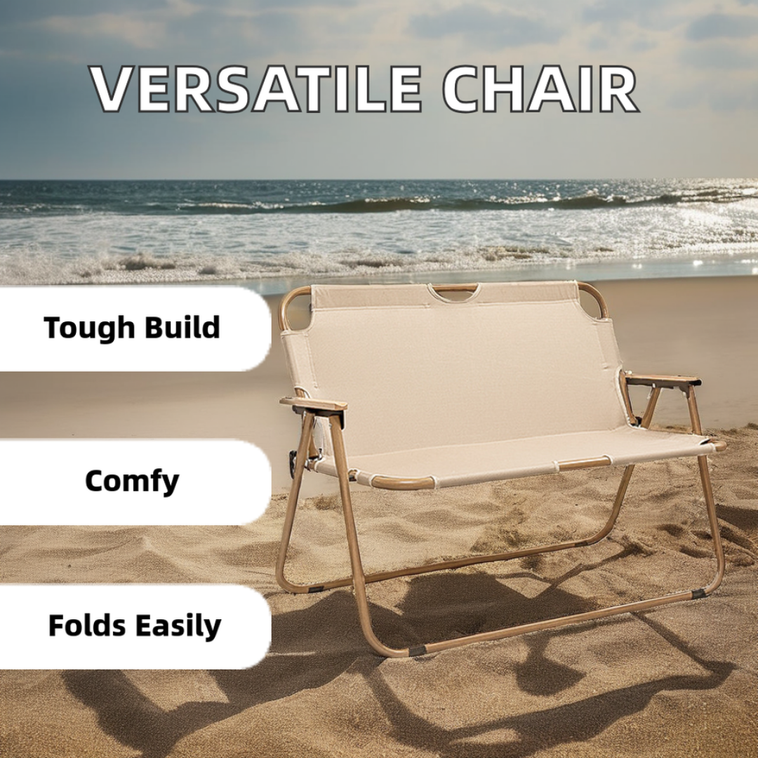 Homero Portable Outdoor Double Folding Chair Premium 600D Oxford Cloth Design
