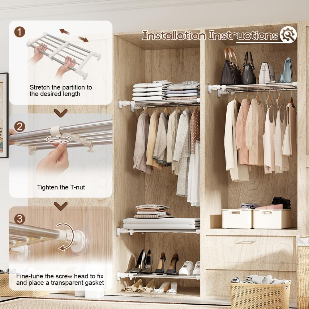Multipurpose Adjustable Stainless Steel Storage Rack