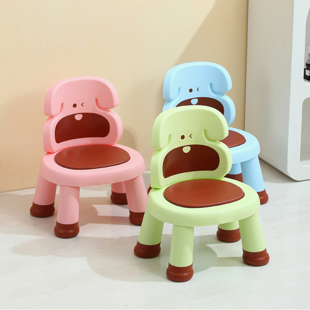 Kids Squeaky Plastic Chair with Comfortable Backrest and Anti Slip Base