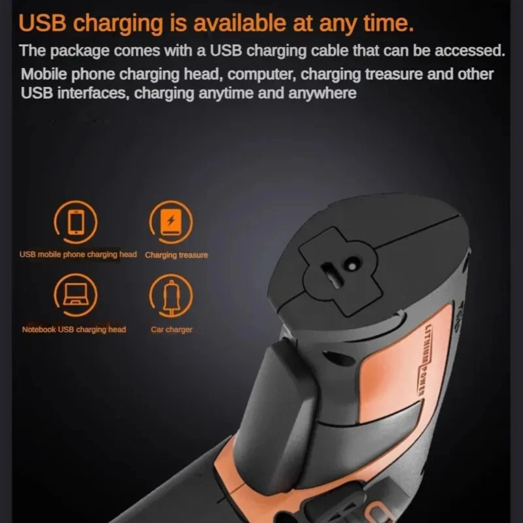 HOMERO Semi Automatic Cordless Electric Revolver Bit Storage 4V Lithium Power Screwdriver