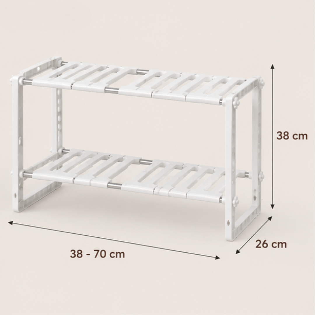 Two Tier Adjustable Under Sink Storage Organizer