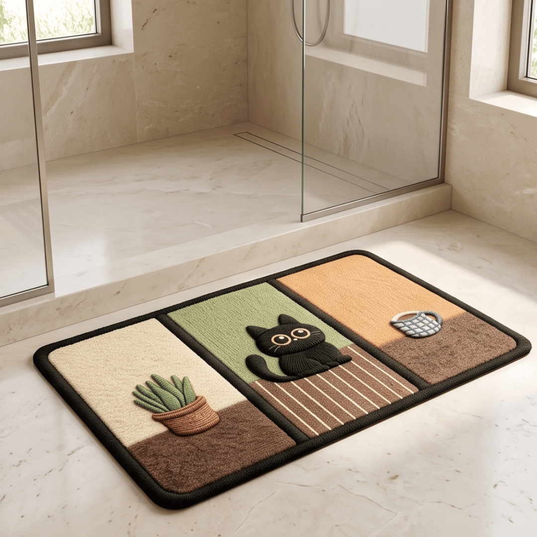Cartoon Style Quick Dry Non-Slip Bathroom Floor Mat