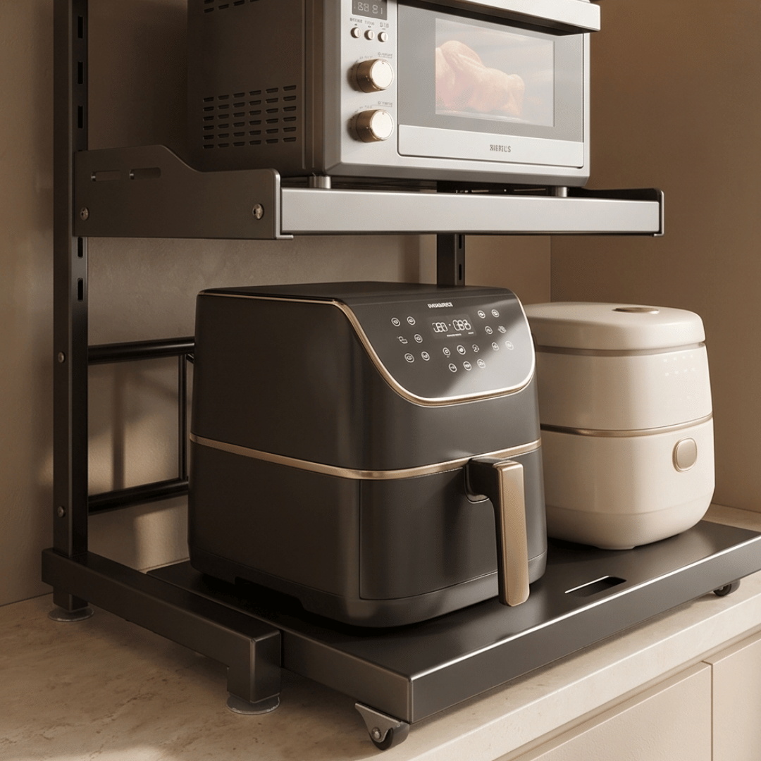Carbon Steel Adjustable Microwave Oven Rack & Orgainzer