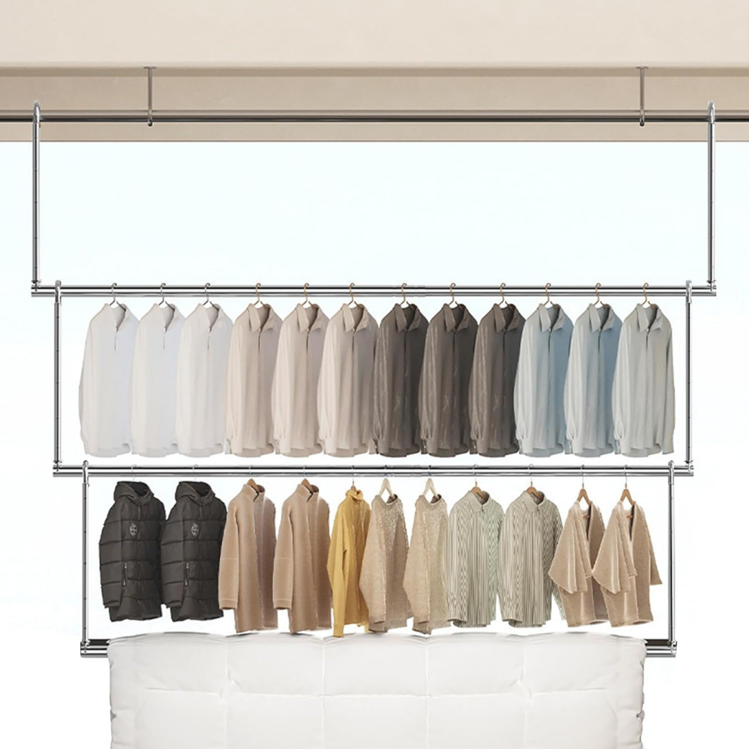 HOMERO 3-Level Extendable Stainless Steel Space Saving Clothes Airer