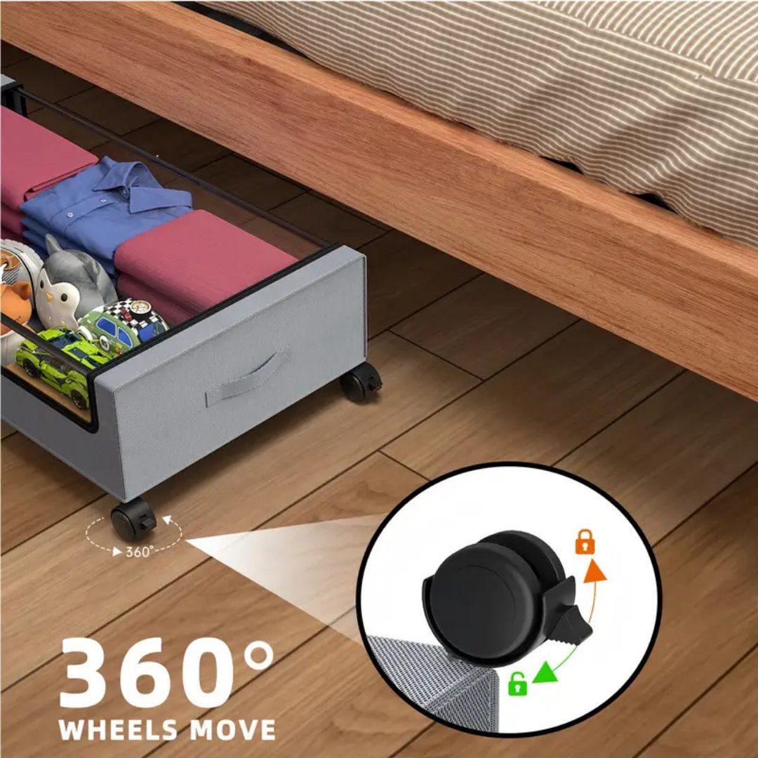 HOMERO Under Bed Rolling Drawer Large Capacity Storage Box