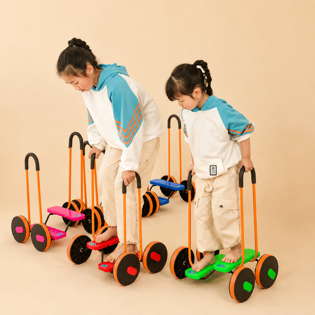 Homero Kids Sensory Balance Scooter with Handrail Outdoor Training Toy (Red Color)