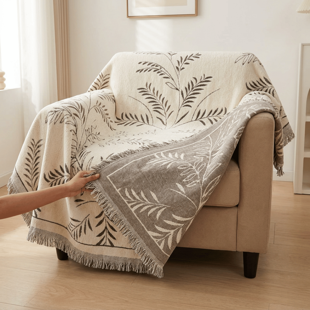 Elegant Reversible Anti Slip Chenille Fabric Sofa Cover
