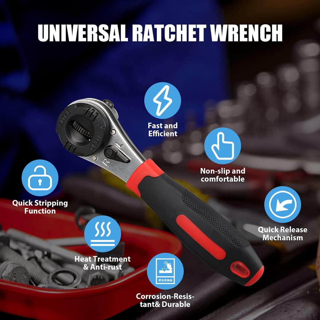 HOMERO All-in-One Adjustable Ratchet Wrench  (6-22mm Size)