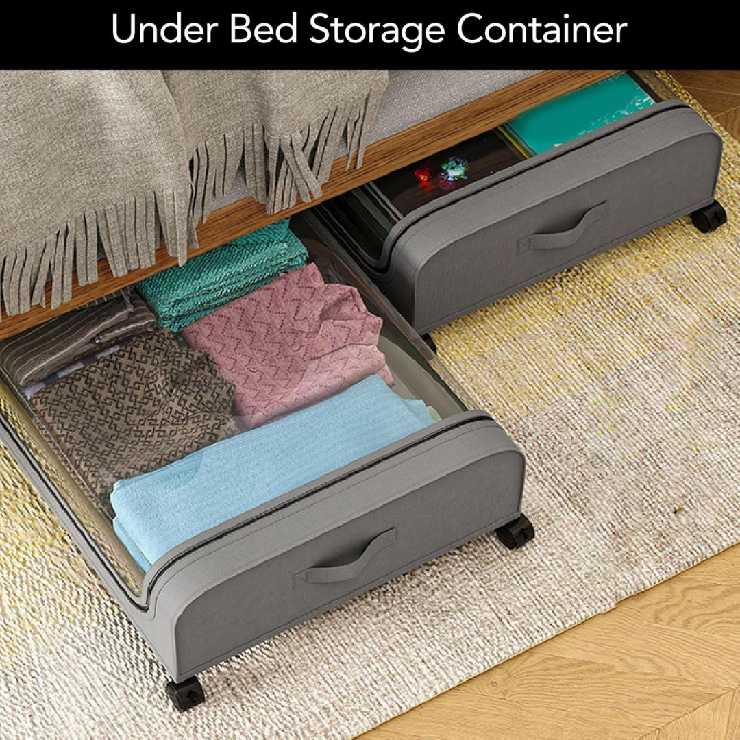 HOMERO Under Bed Rolling Drawer Large Capacity Storage Box