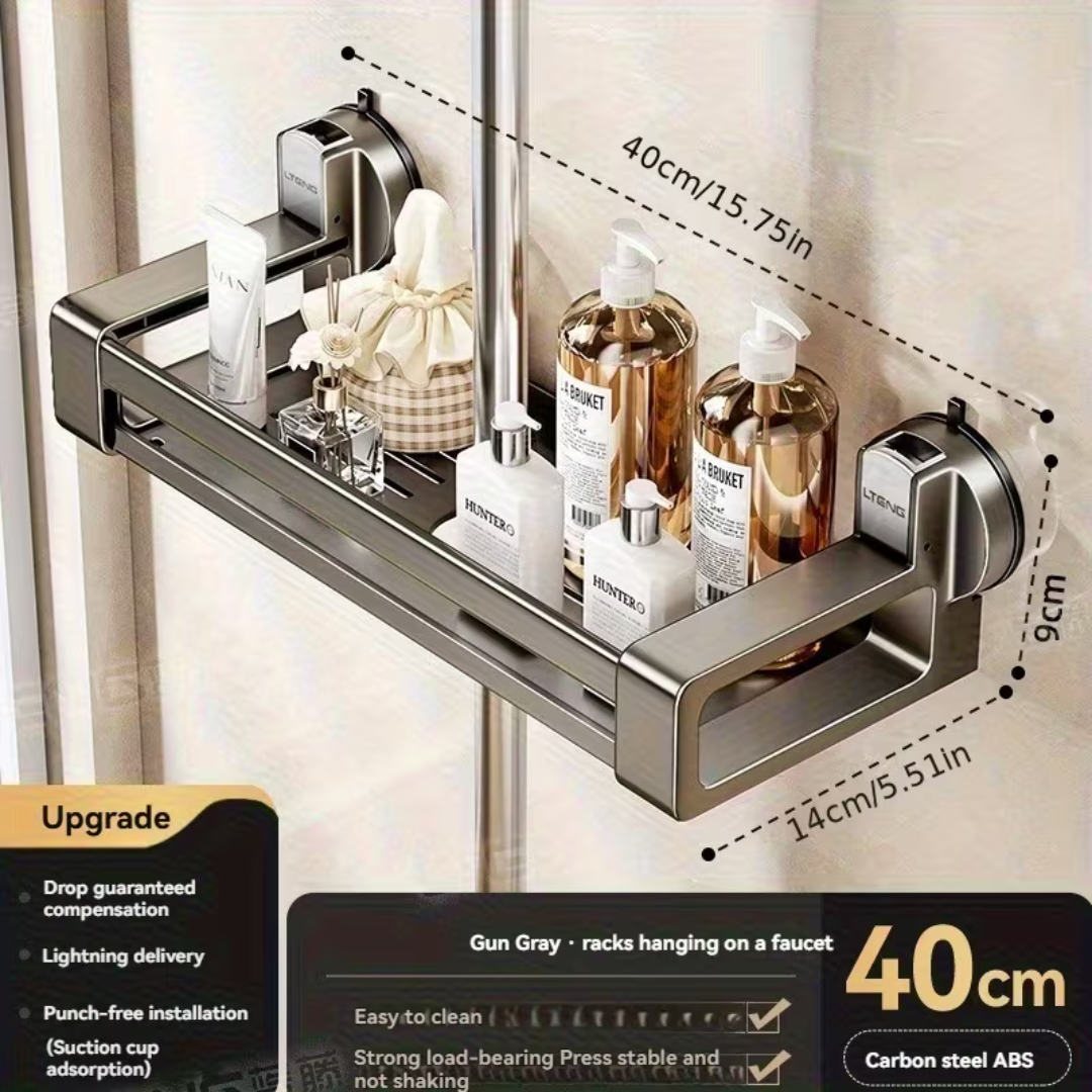 Multipurpose Bathroom Organizer Shelf with Strong Suction Cup