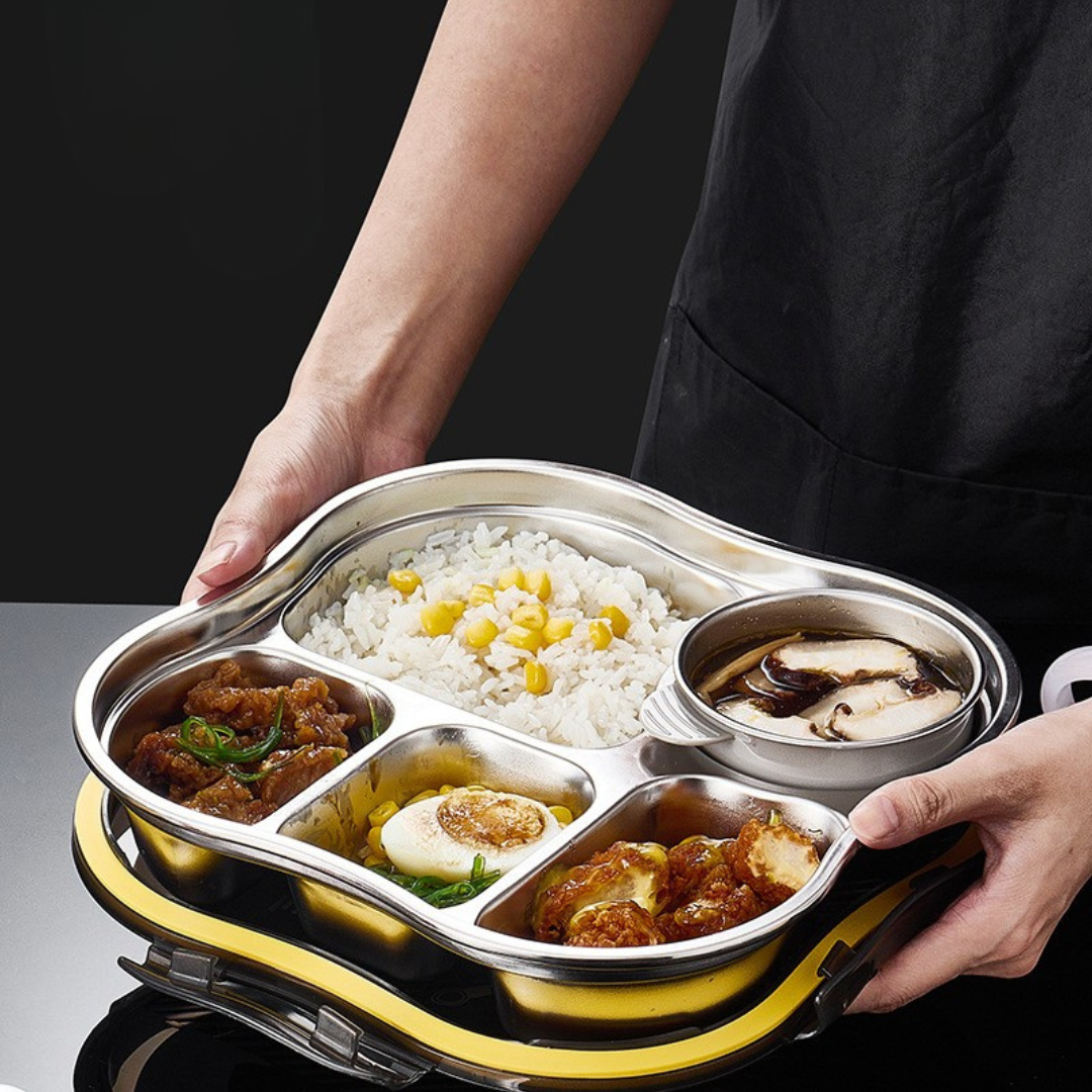 Homero 5 Compartment 316 Stainless Steel Antibacterial Bento Lunch Box