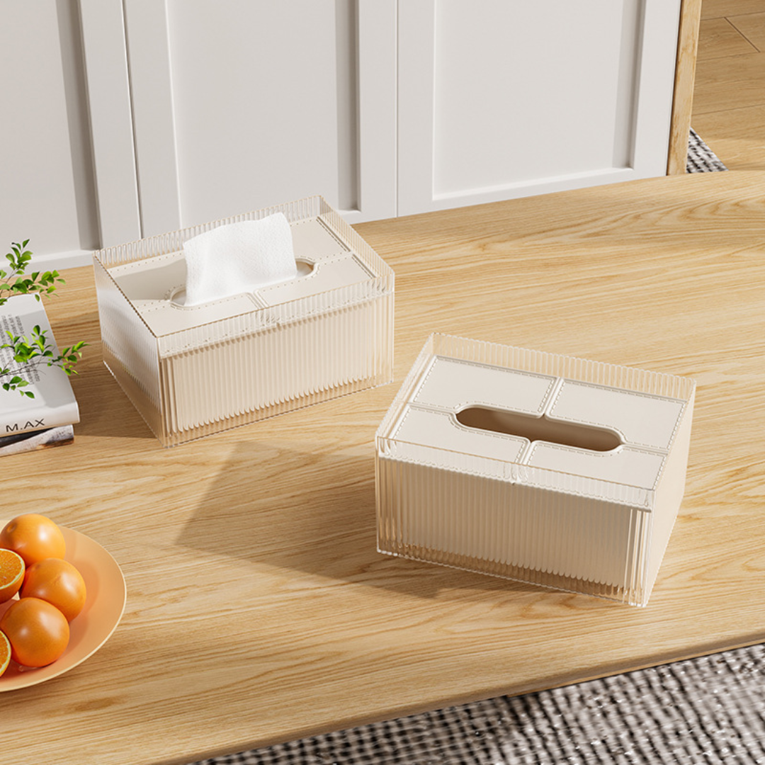 Elegant Transparent Window Tissue Box Cover