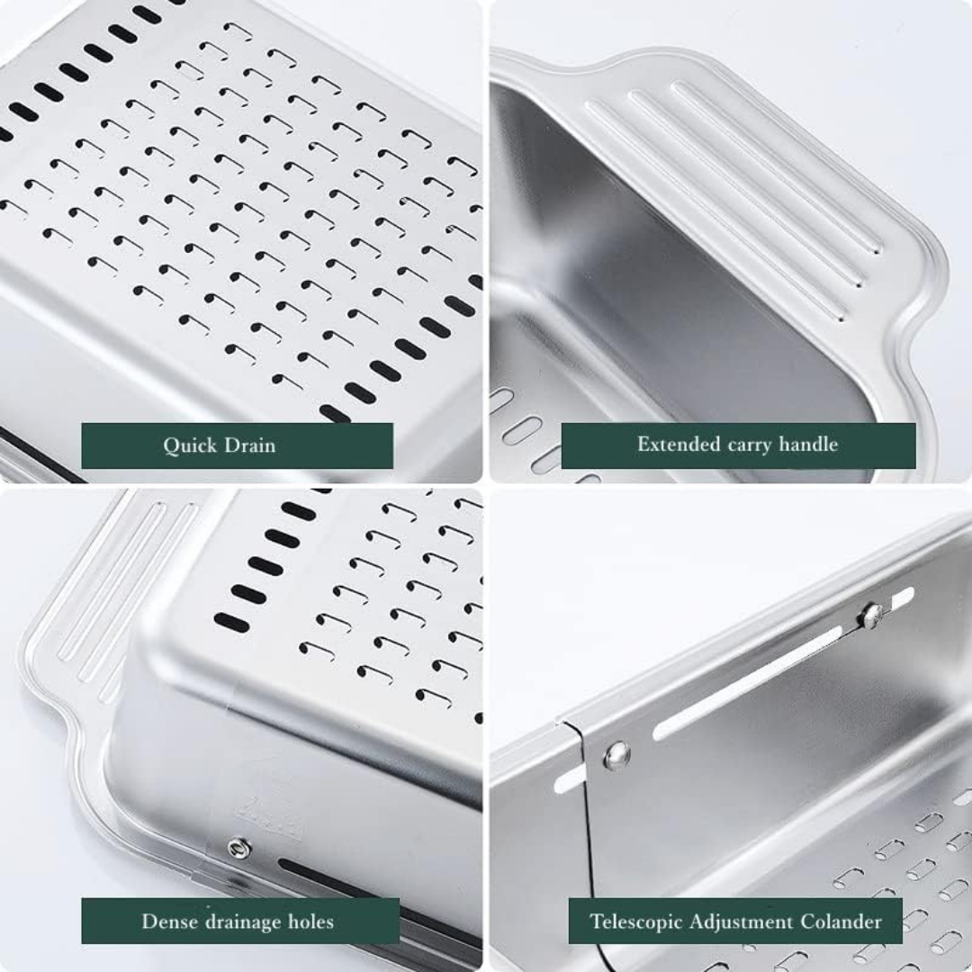 HOMERO Stainless Steel Expandable Sink Colander Strainer