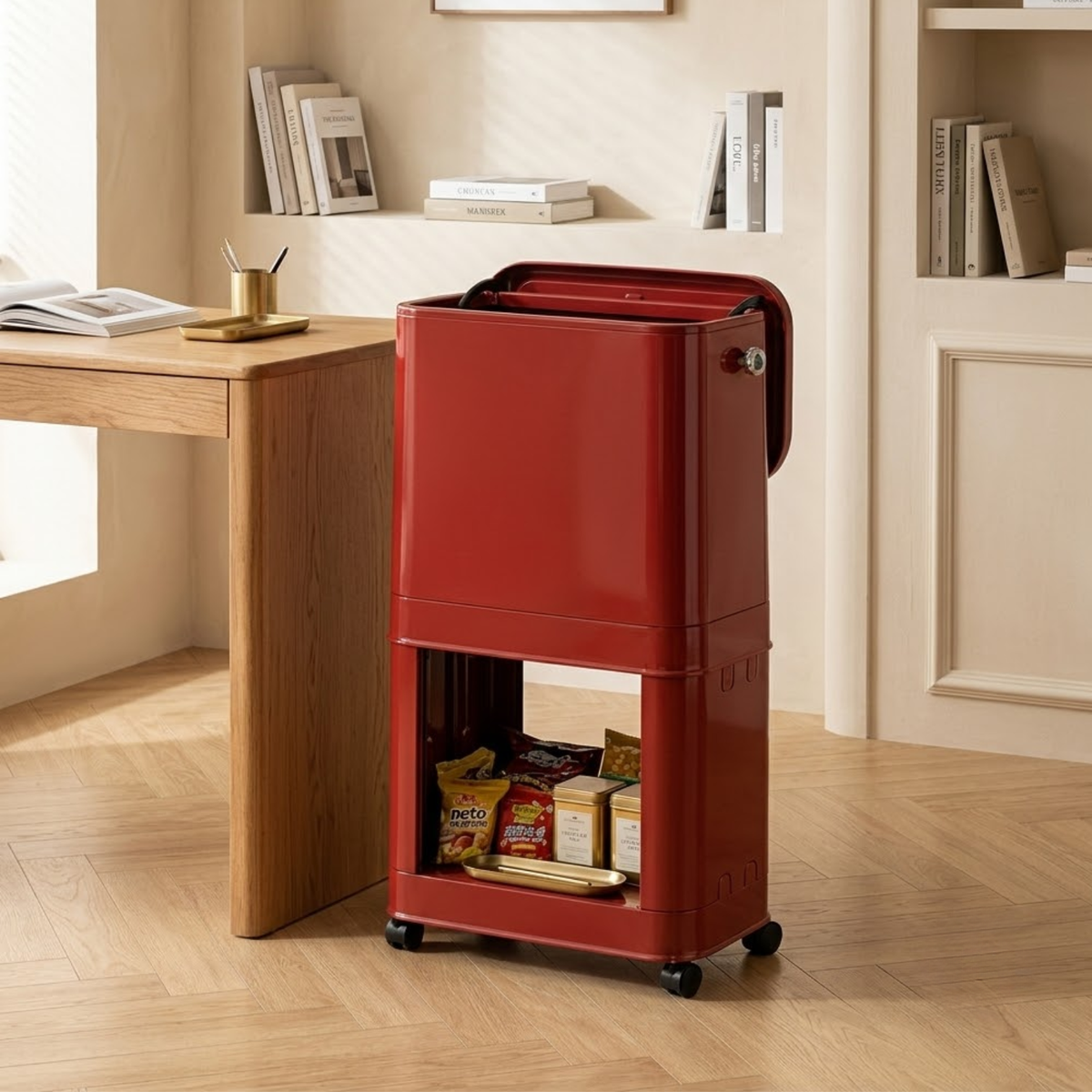 Multifunctional 2 Layer Portable Kitchen Waste Bin with Odour Control and Smooth Mobility
