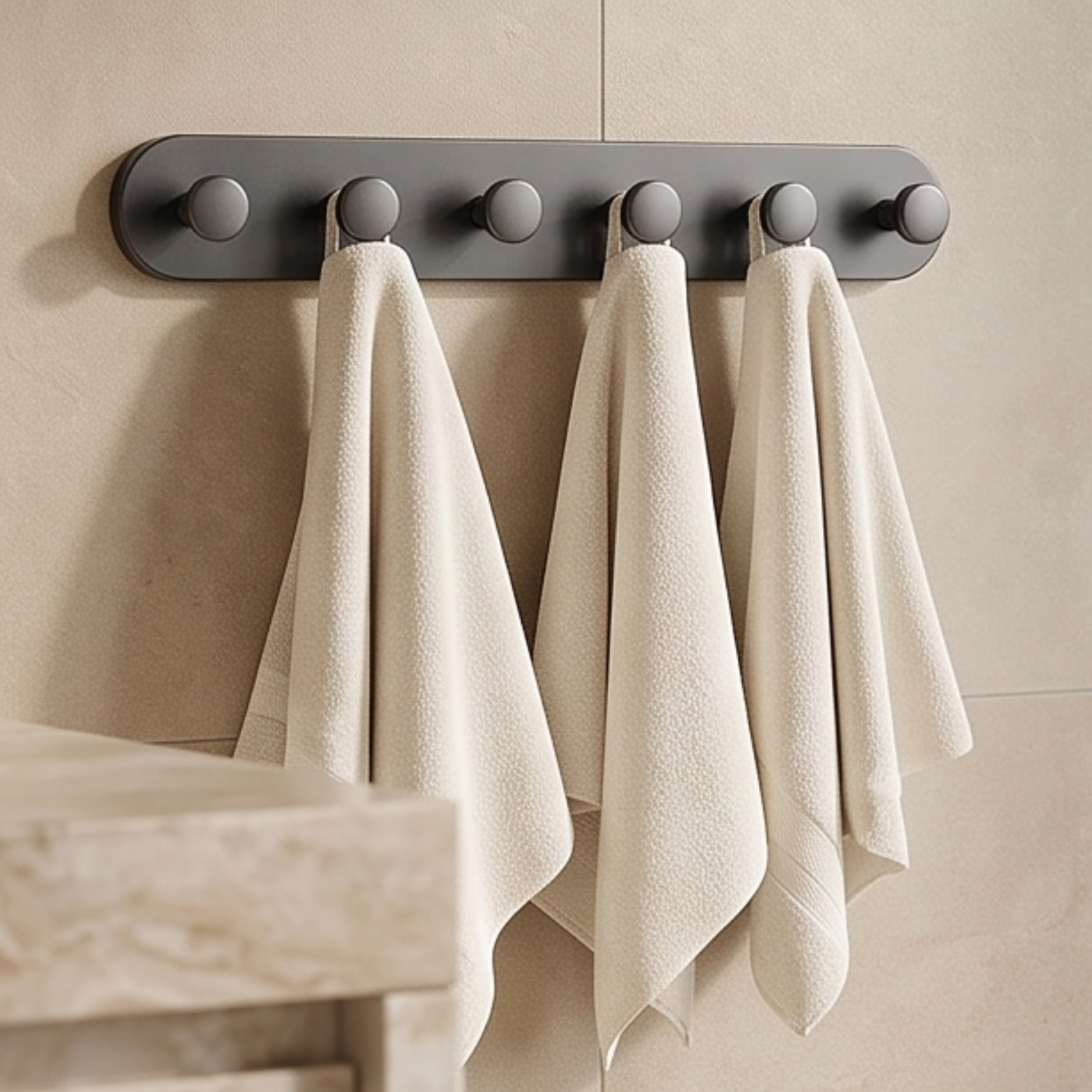 Wall Mounted Suction Cup Multi Hook Organizer