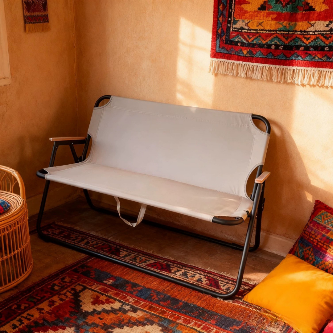 Homero Portable Outdoor Double Folding Chair Premium 600D Oxford Cloth Design