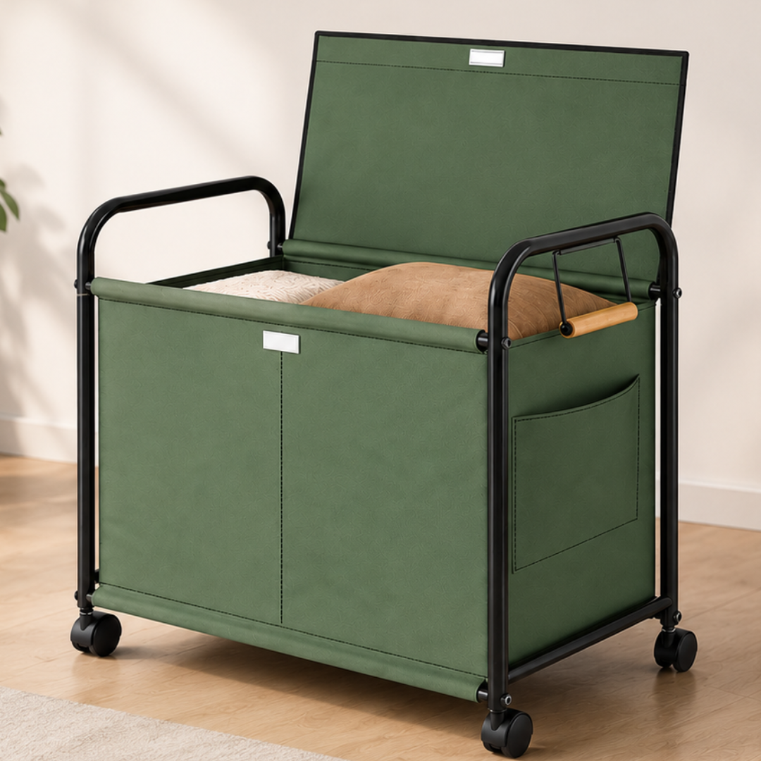 Multifunction Oxford Fabric Storage Organizer Cart with Dust Cover & Lockable Wheels