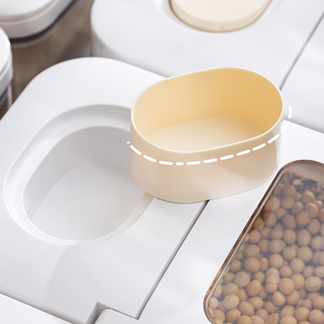 HOMERO Airtight Grain Transparent Window Double Seal Storage Container - 3.2L