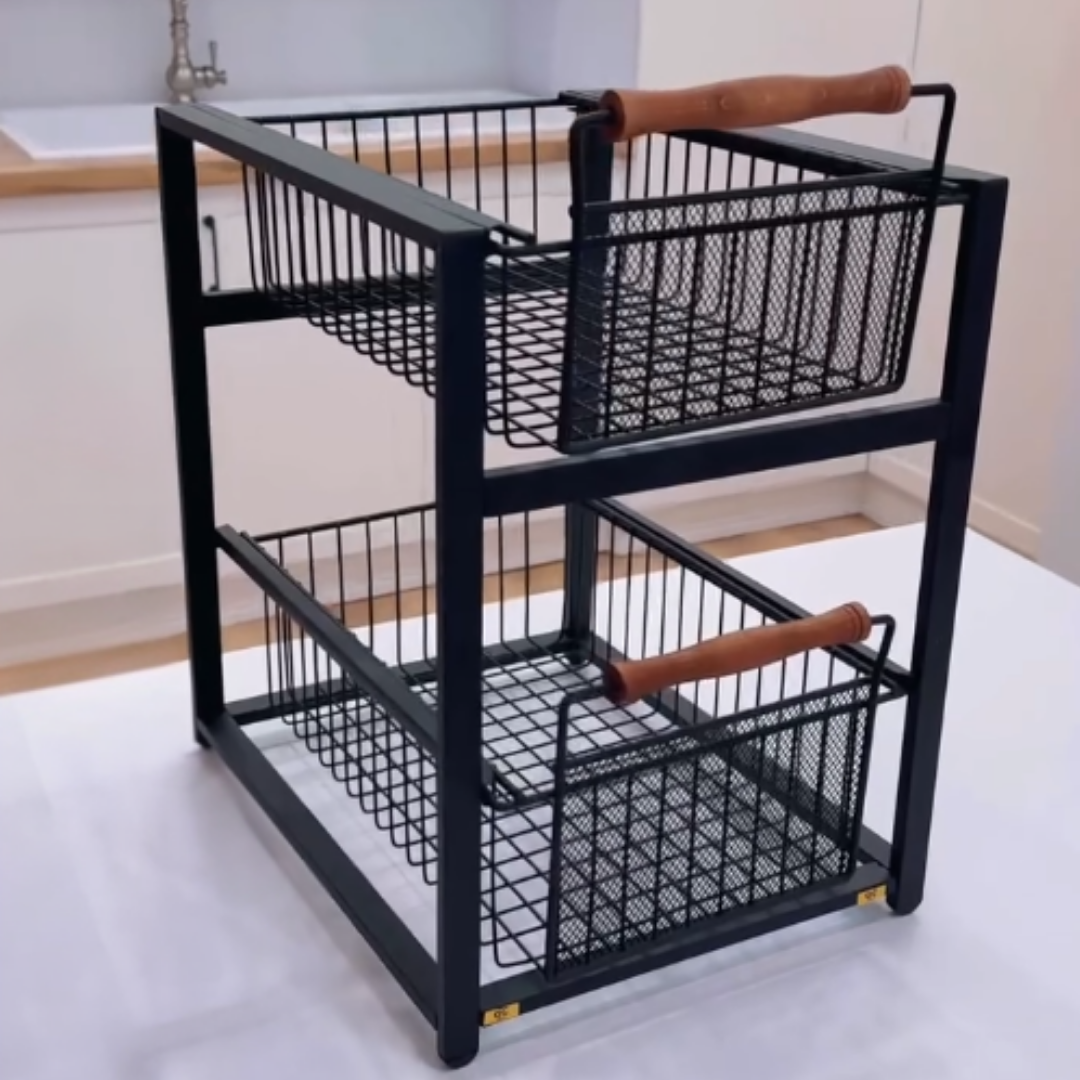 HOMERO Multi-Purpose Two Layer Sliding Storage Organizer