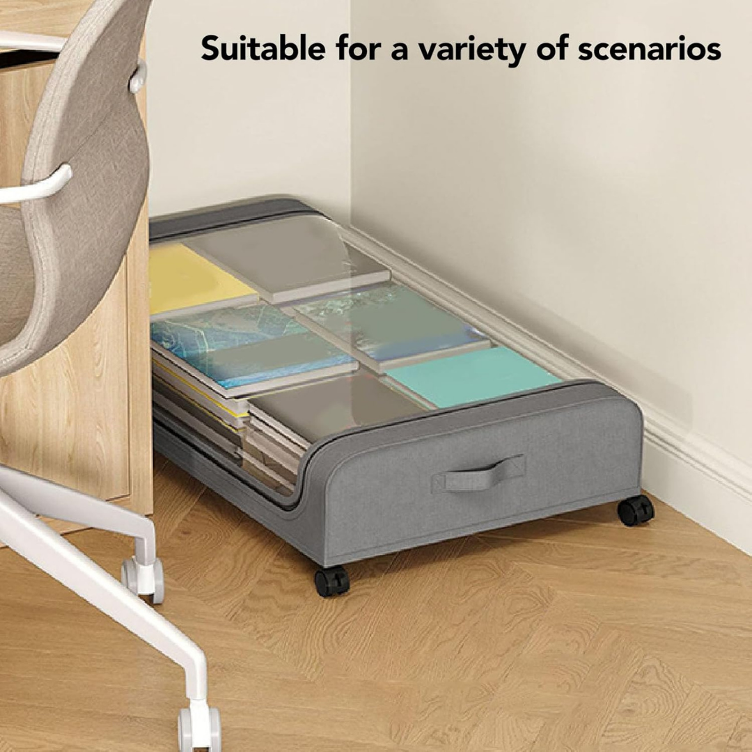 HOMERO Under Bed Rolling Drawer Large Capacity Storage Box