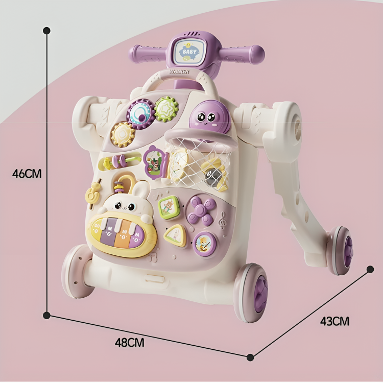 HOMERO 5 in 1 Multifunctional Activity Adjustable Height Baby Walker Learning Center