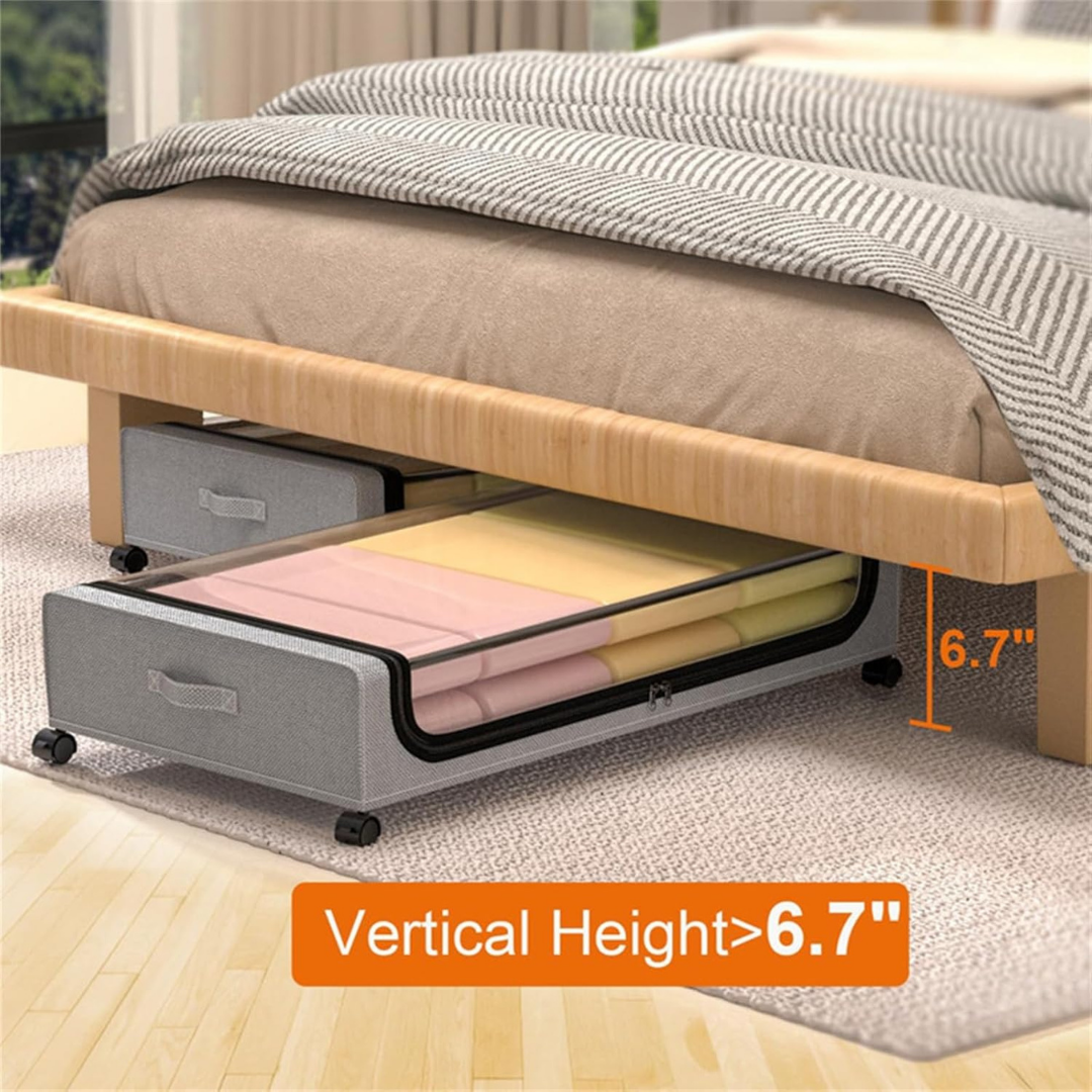 HOMERO Under Bed Rolling Drawer Large Capacity Storage Box