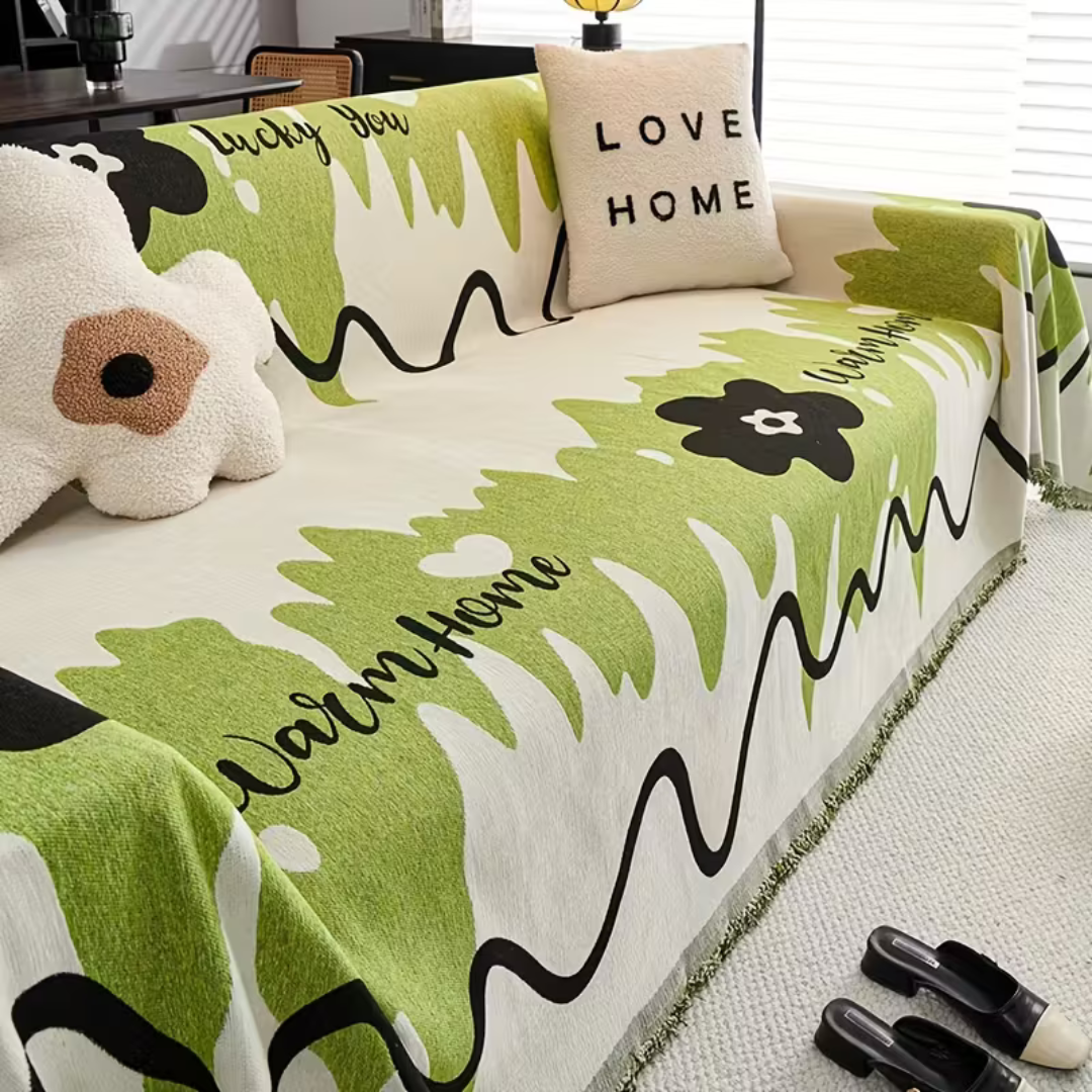 Luxury Reversible Rich Texture Wrinkle Resistant Chenille Fabric Throw Sofa Cover