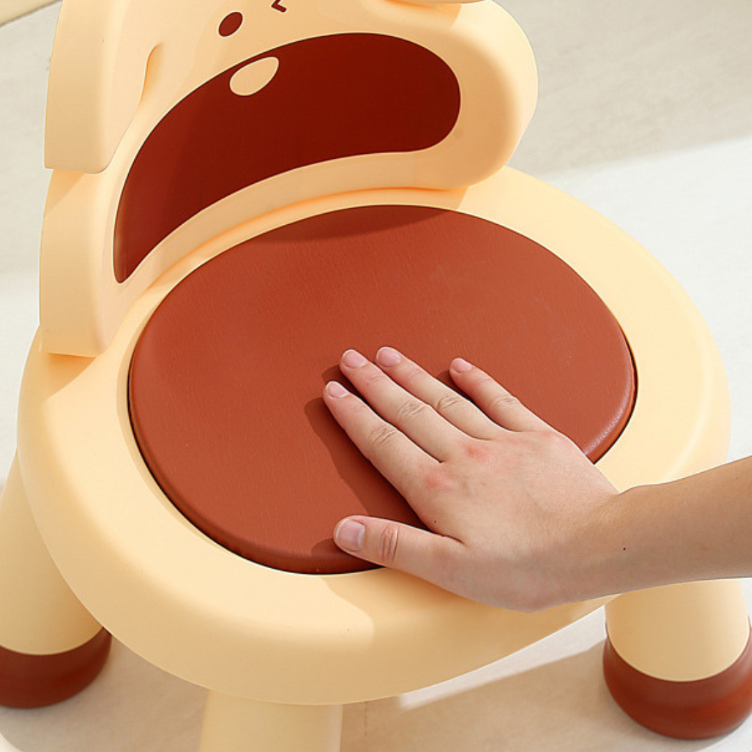 Kids Squeaky Plastic Chair with Comfortable Backrest and Anti Slip Base